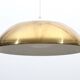 brass and porcelain pendant light - Sweden 60s/70s