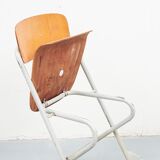 Aluflex-style folding beech chair