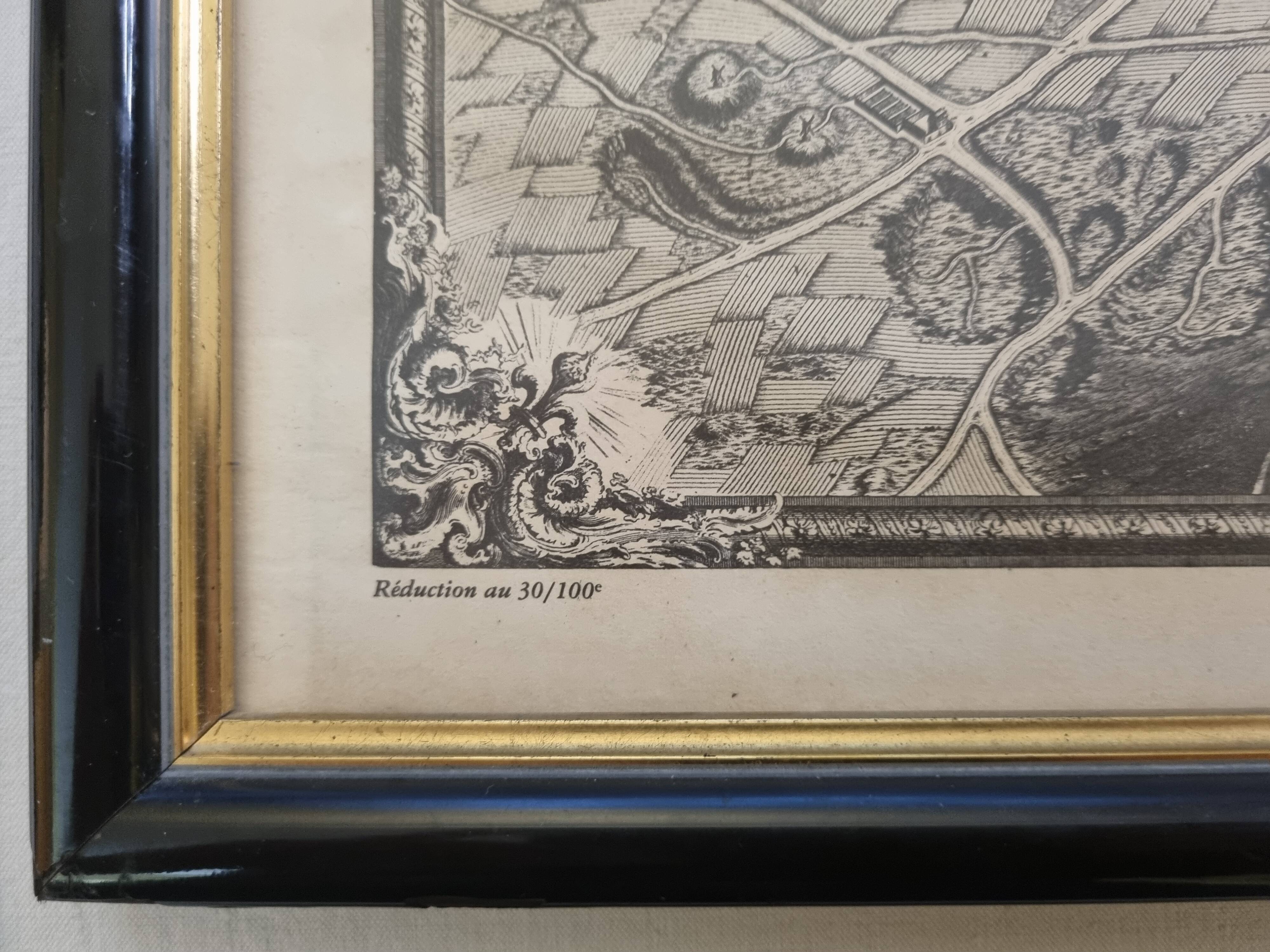 Turgot Plan 1739 – Vintage reproduction framed 100 x 80 cm with glass
