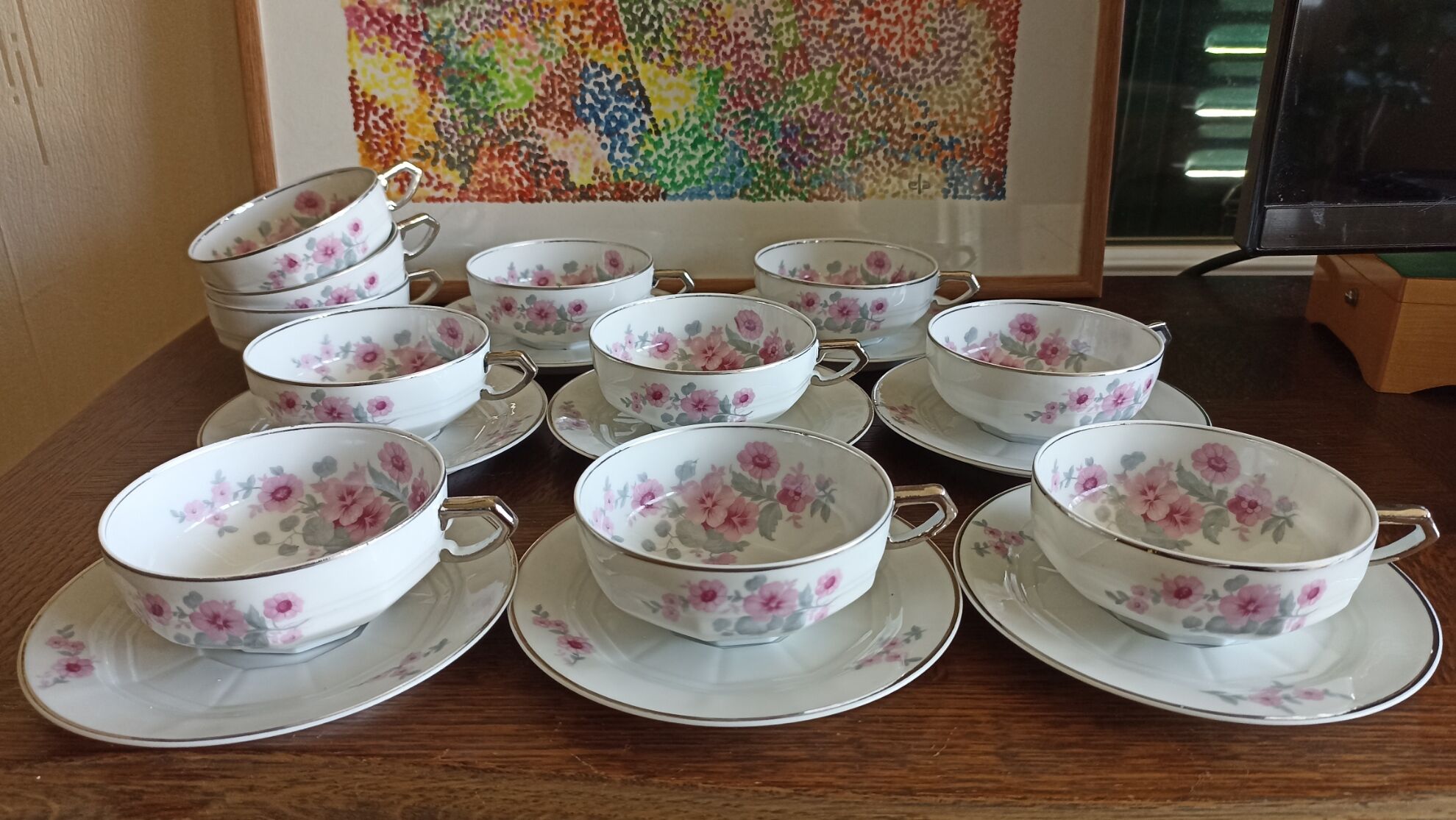Tea set part by André Giraud - Limoges porcelain