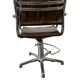 Chaise de bureau vintage brune avec cadre chromé