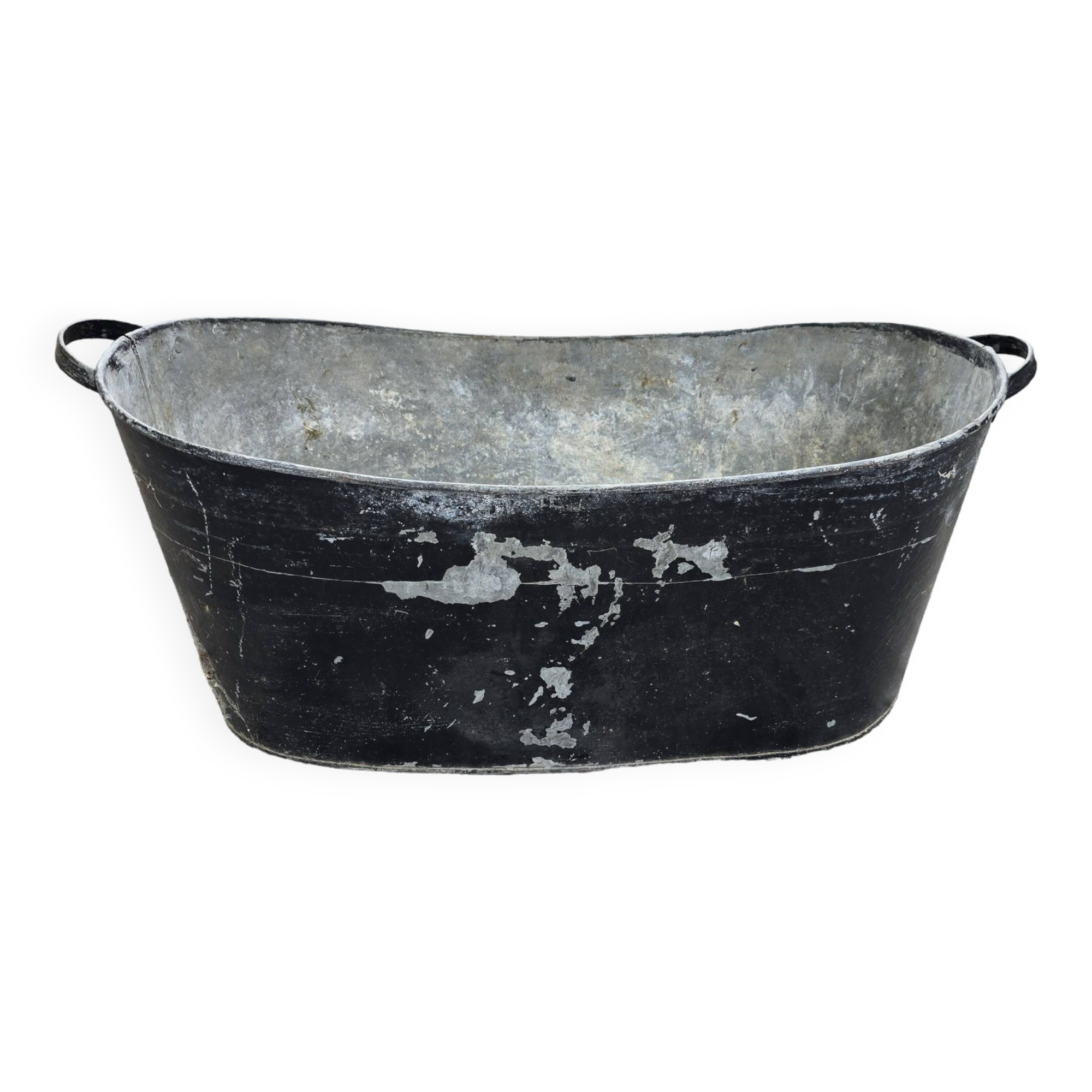 Old zinc bathtub
