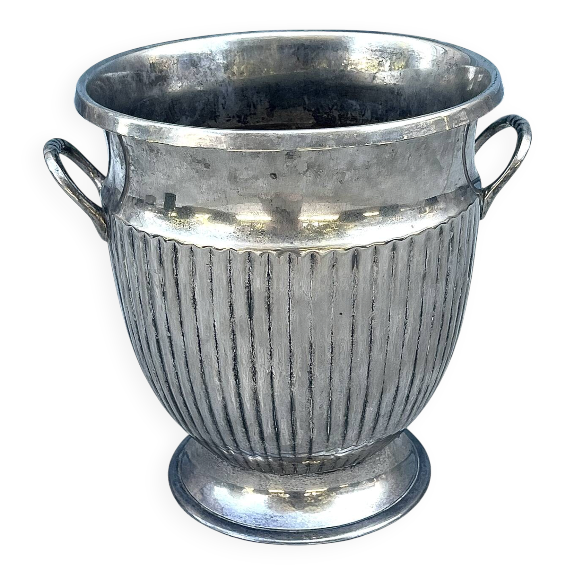 Silver Plated Champagne Bucket – Italian Empire Style Wine Cooler