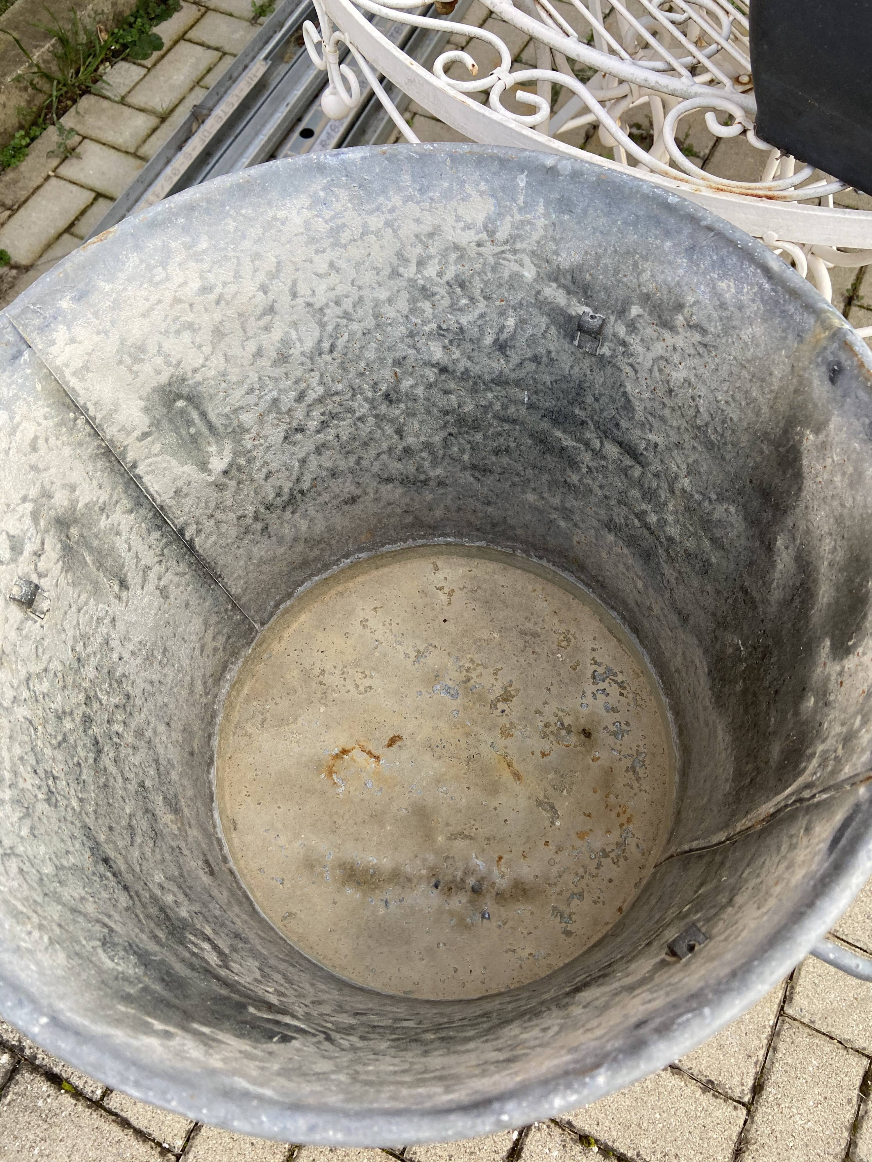 Vintage galvanized zinc basin