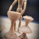 Trio wooden candle holders
