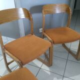Suite of 6 Baumann Chairs model 1970 Sleigh
