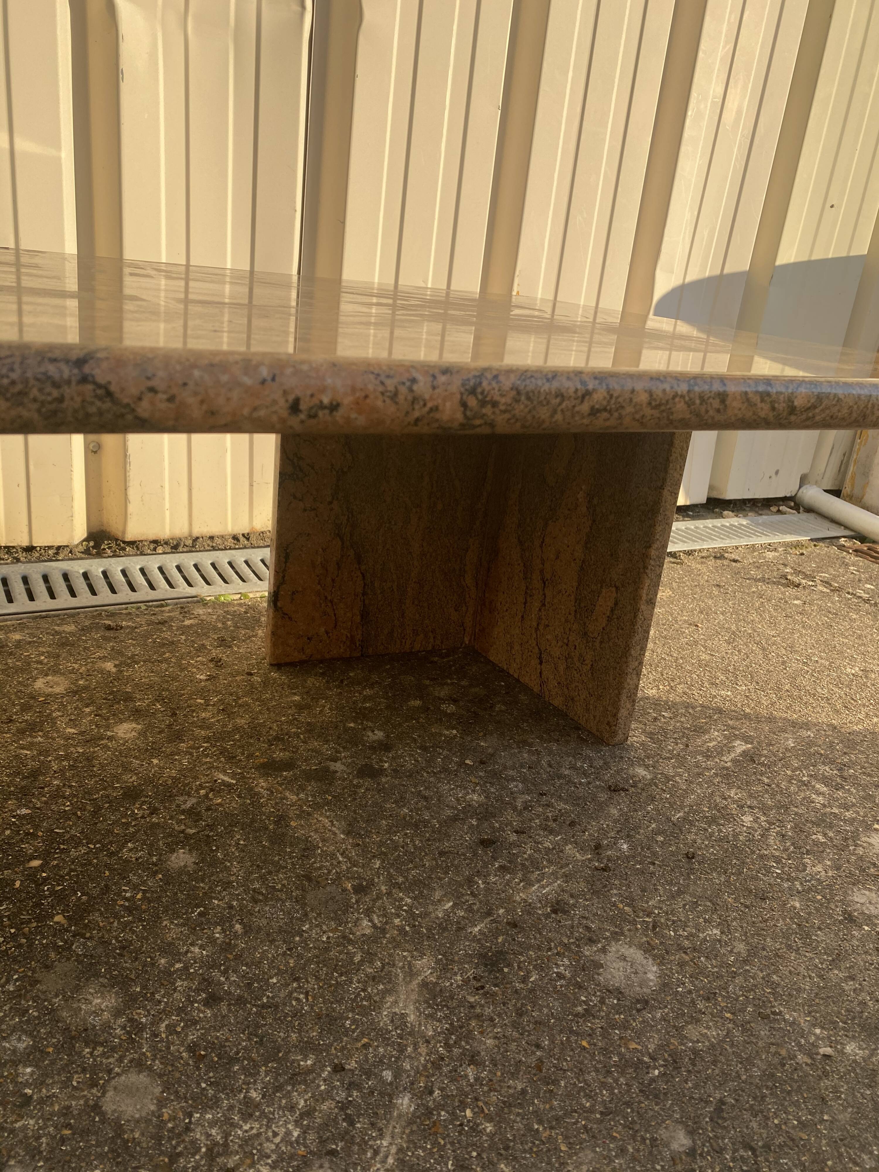 Travertine pink coffee table