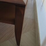 Large coffee table - cherry finish - solid wood - butterfly motifs