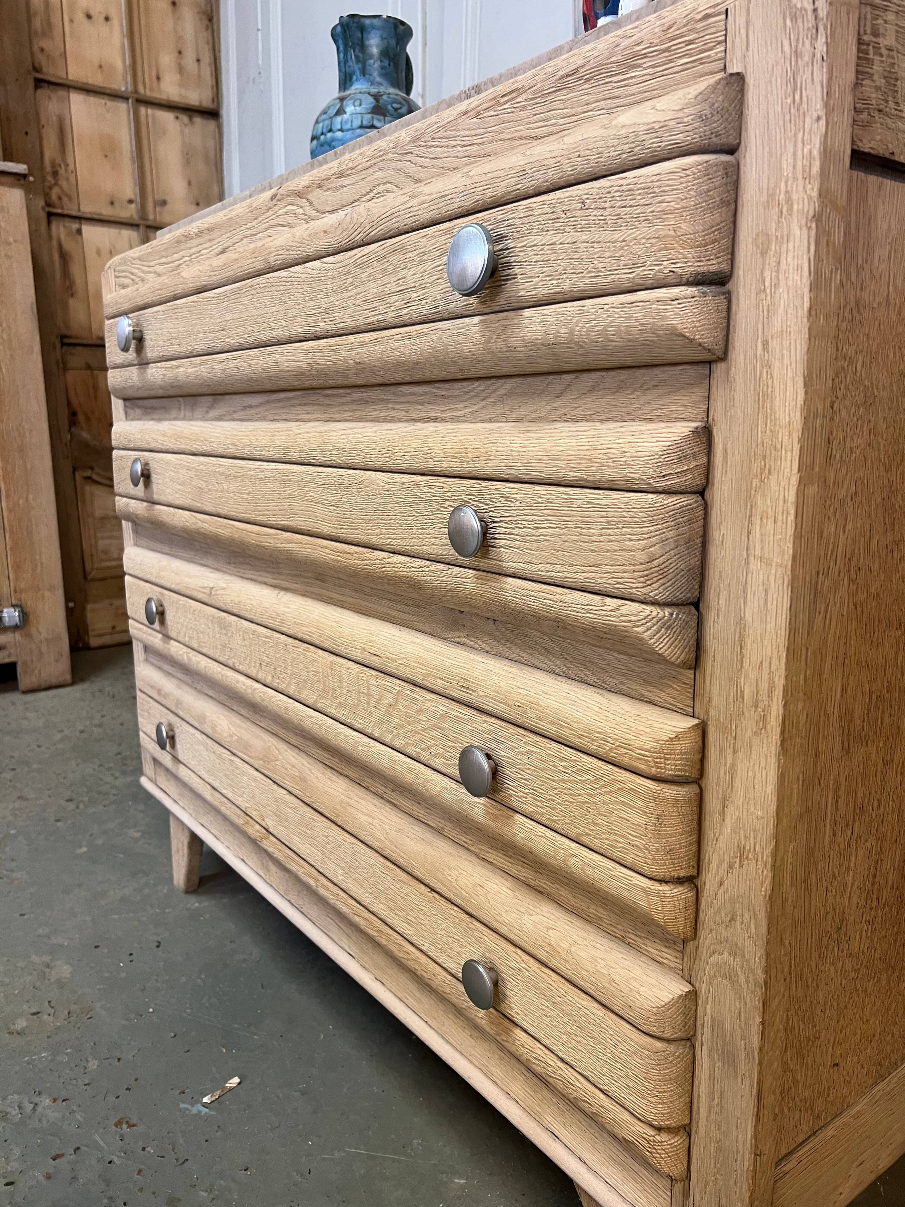 Commode vintage chêne brut