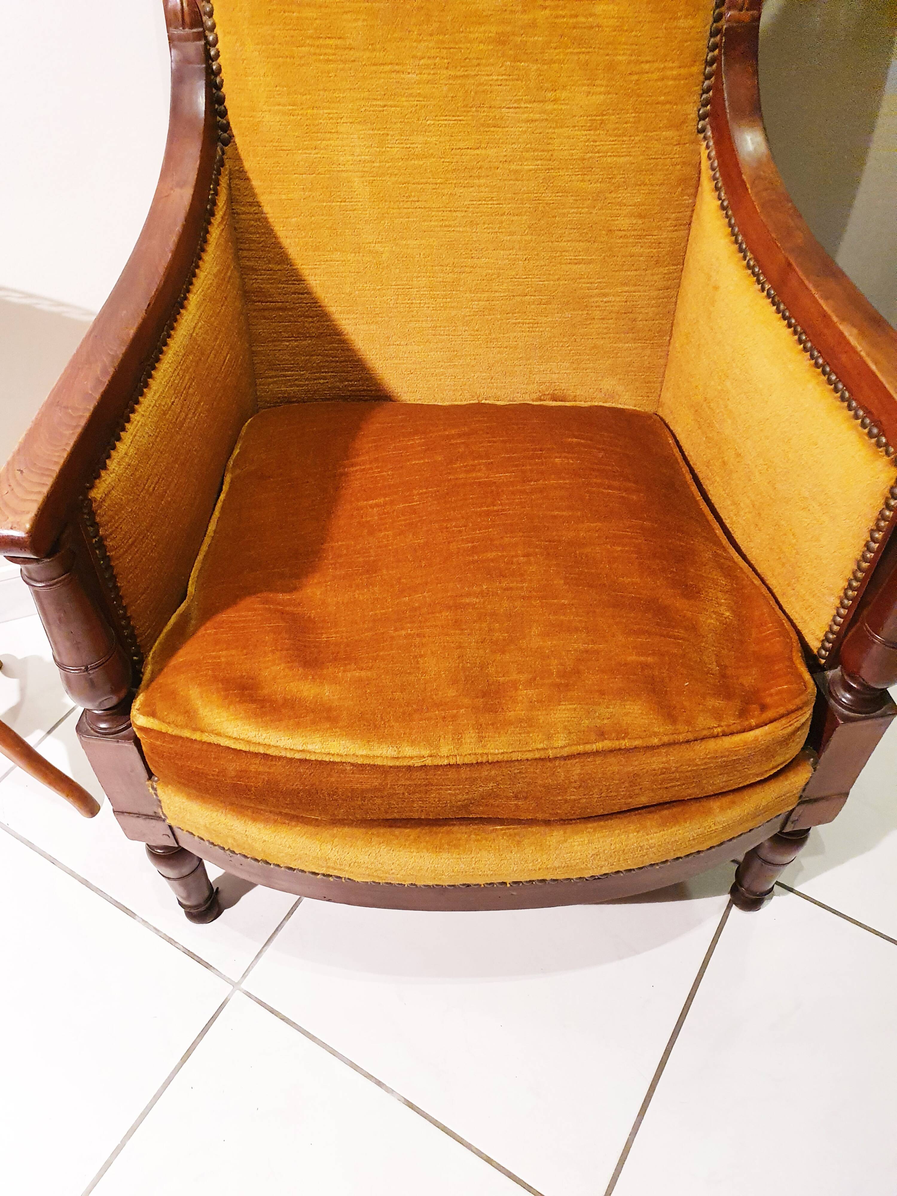 Armchair and footrest