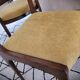 Set of 4 teak chairs with fabric seat in Scandinavian style.