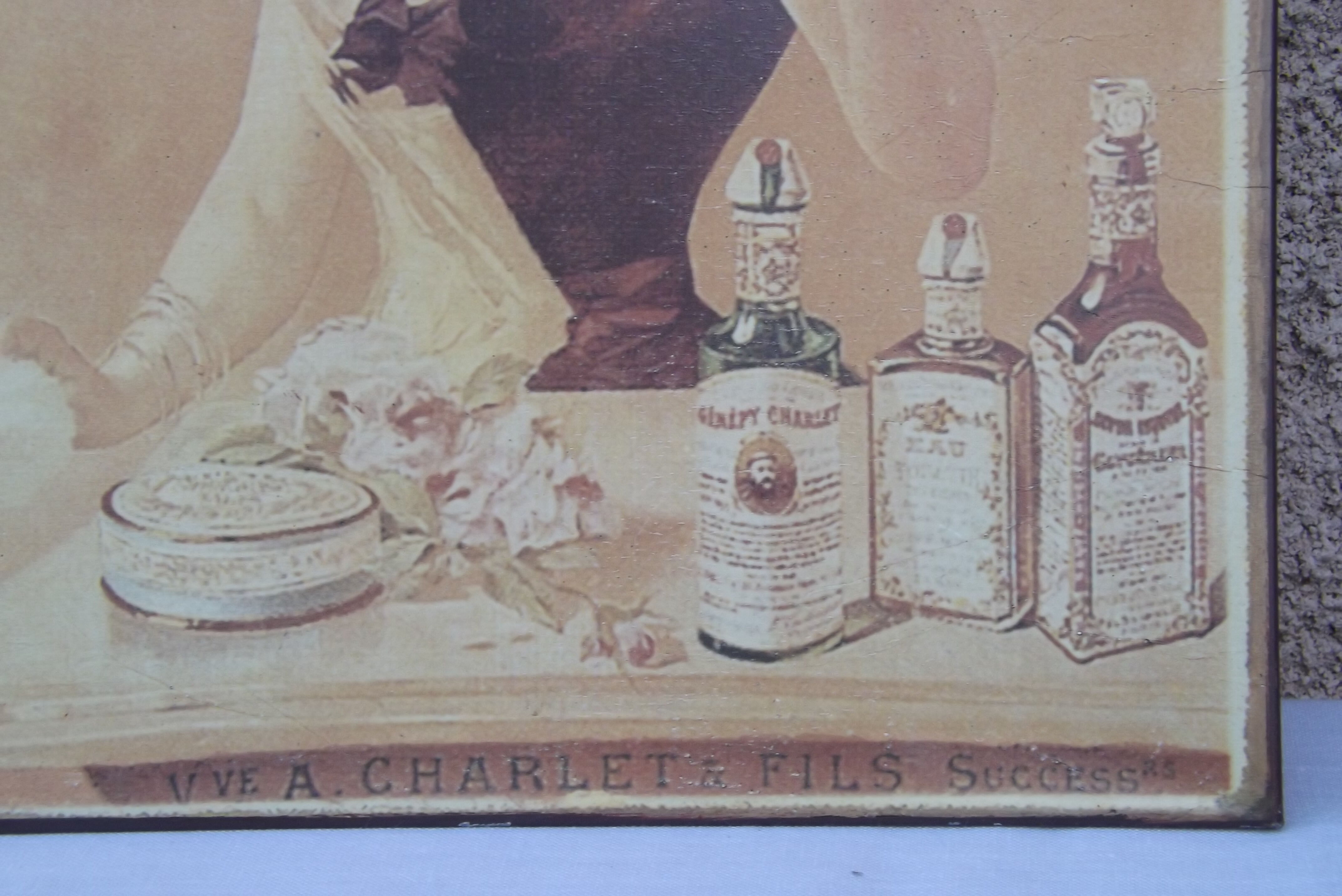 Plate Tin advertising old perfumery Charlet - Paris