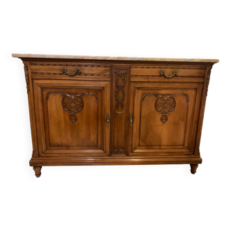 Buffet bois plateau marbre