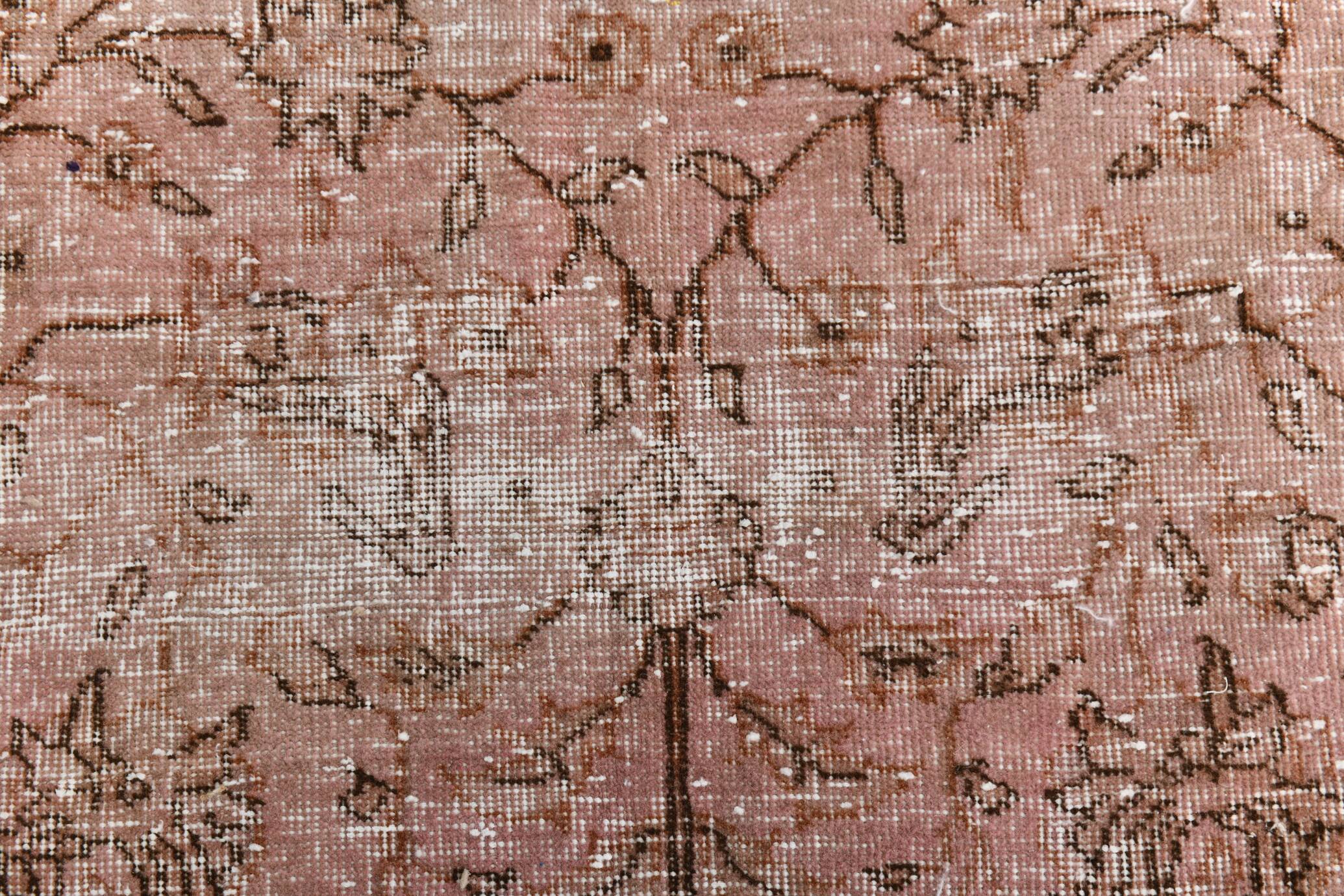Pink & Brown Large Vintage Rug, 213x325Cm