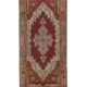 Vintage Red and Pink Turkish Oushak Rug - Kitchen Rug 3'5" X 7'4"