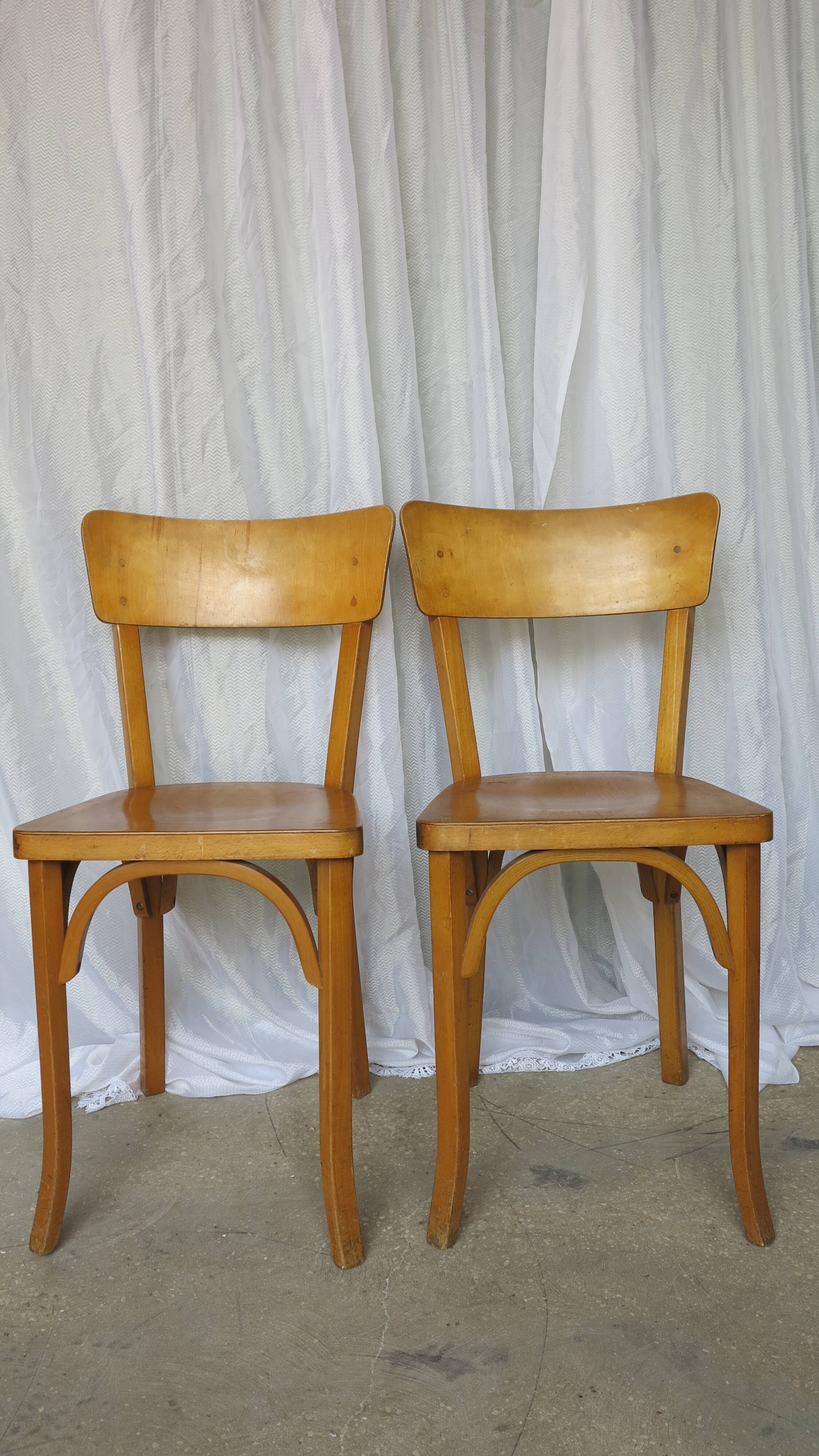 Pair of Baumann bistro chairs