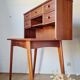 Scandinavian desk with tapered legs, vintage.