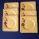 6 square dessert plates, ironstone. 1940s-50s.