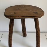 Freeform brutalist tripod stool, 1970