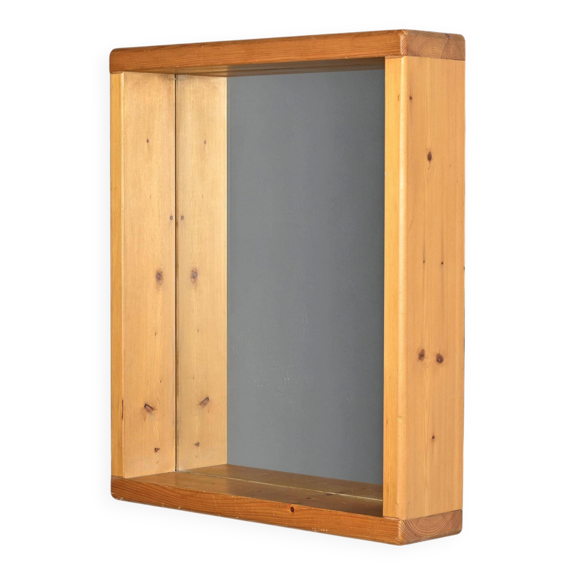 Solid pine mirror, Les Arcs, France, circa 1970