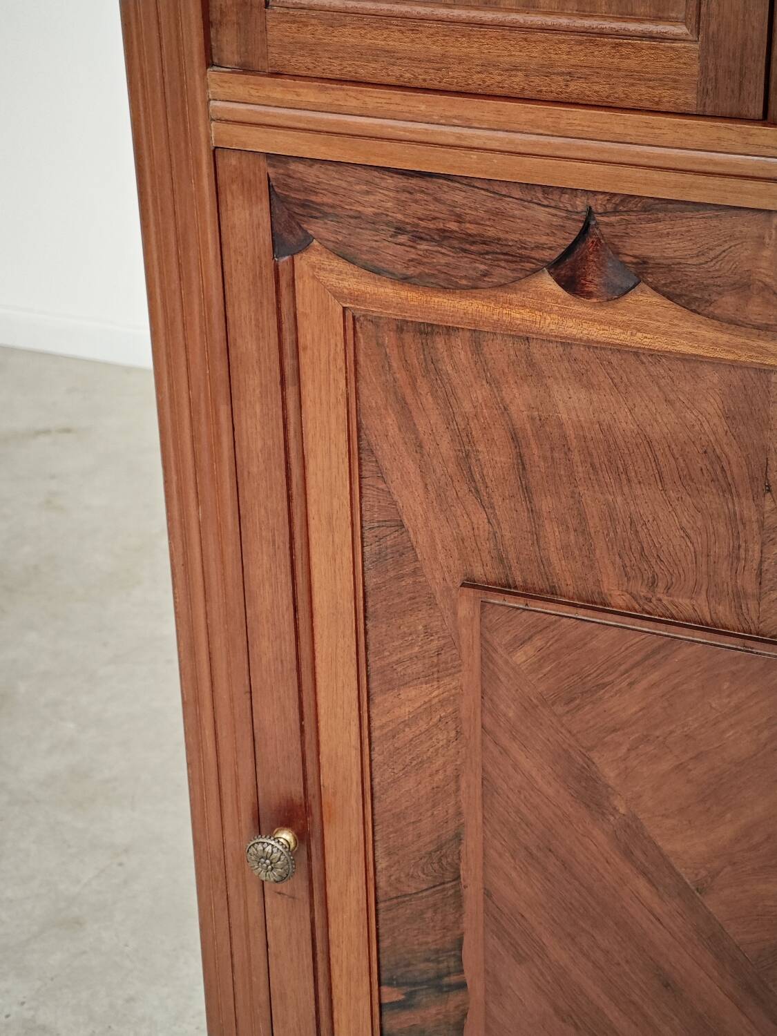 Antique wooden gramophone sideboard Art Deco France 1950