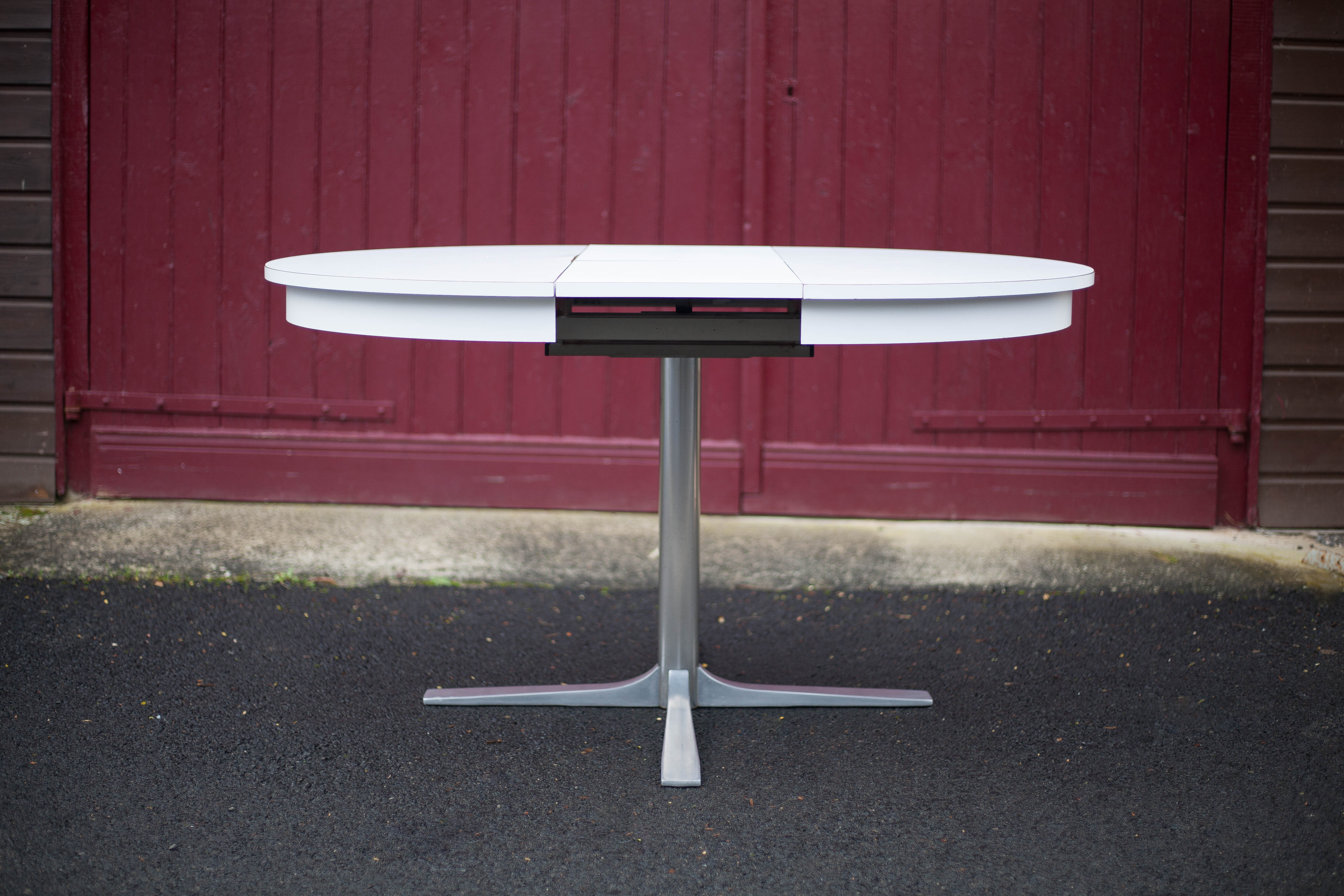 Round table formica white vintage 60/70