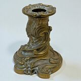 Pair of antique gilt bronze toilet candlesticks - 19th century - Louis X style