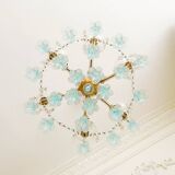 Lustre Marie-Thérèse en cristal et verre de Murano bleu