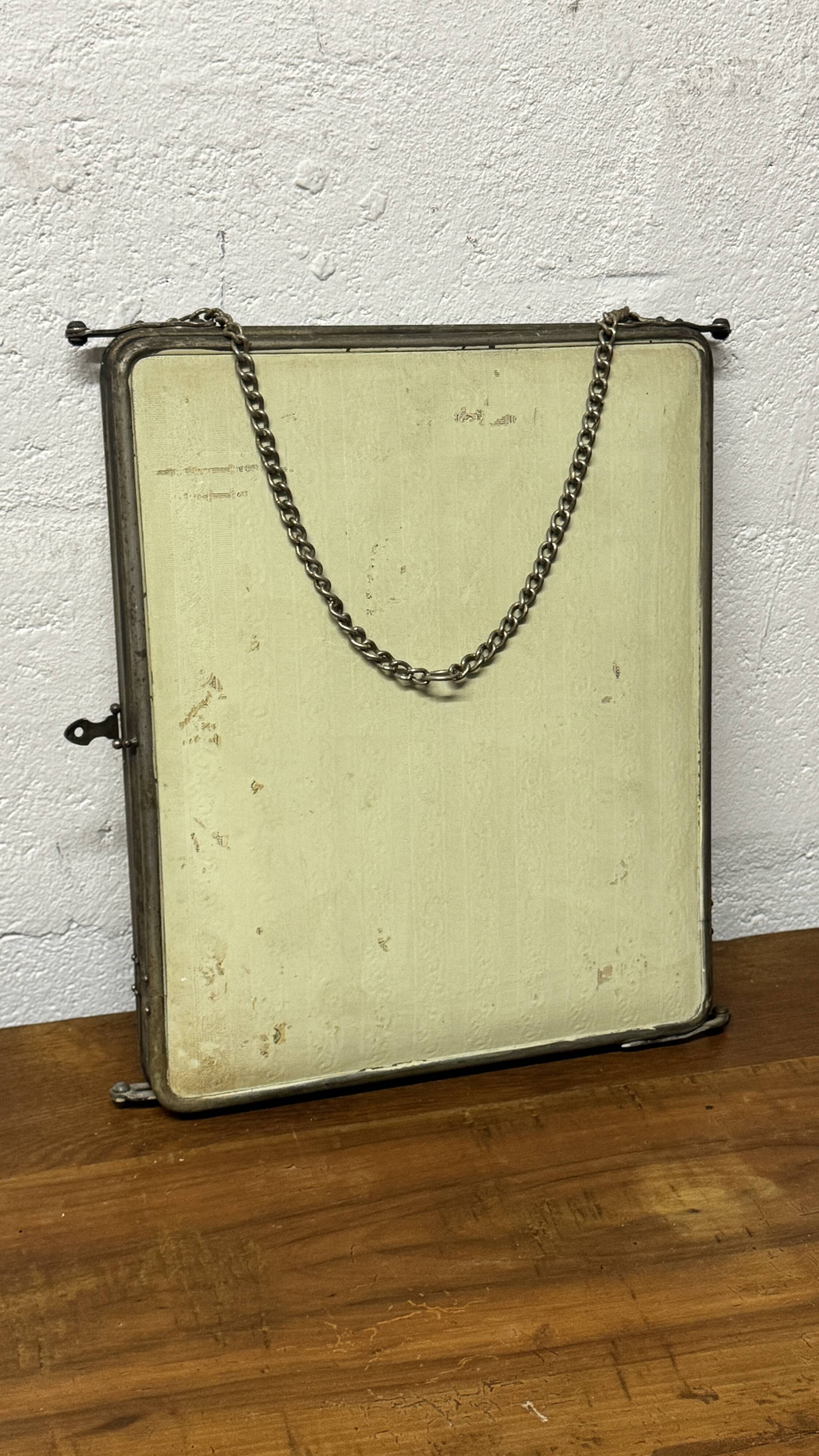 Large vintage barber's triptych mirror 1960