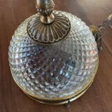 Suspension brass basket and glass vintage diamond tip