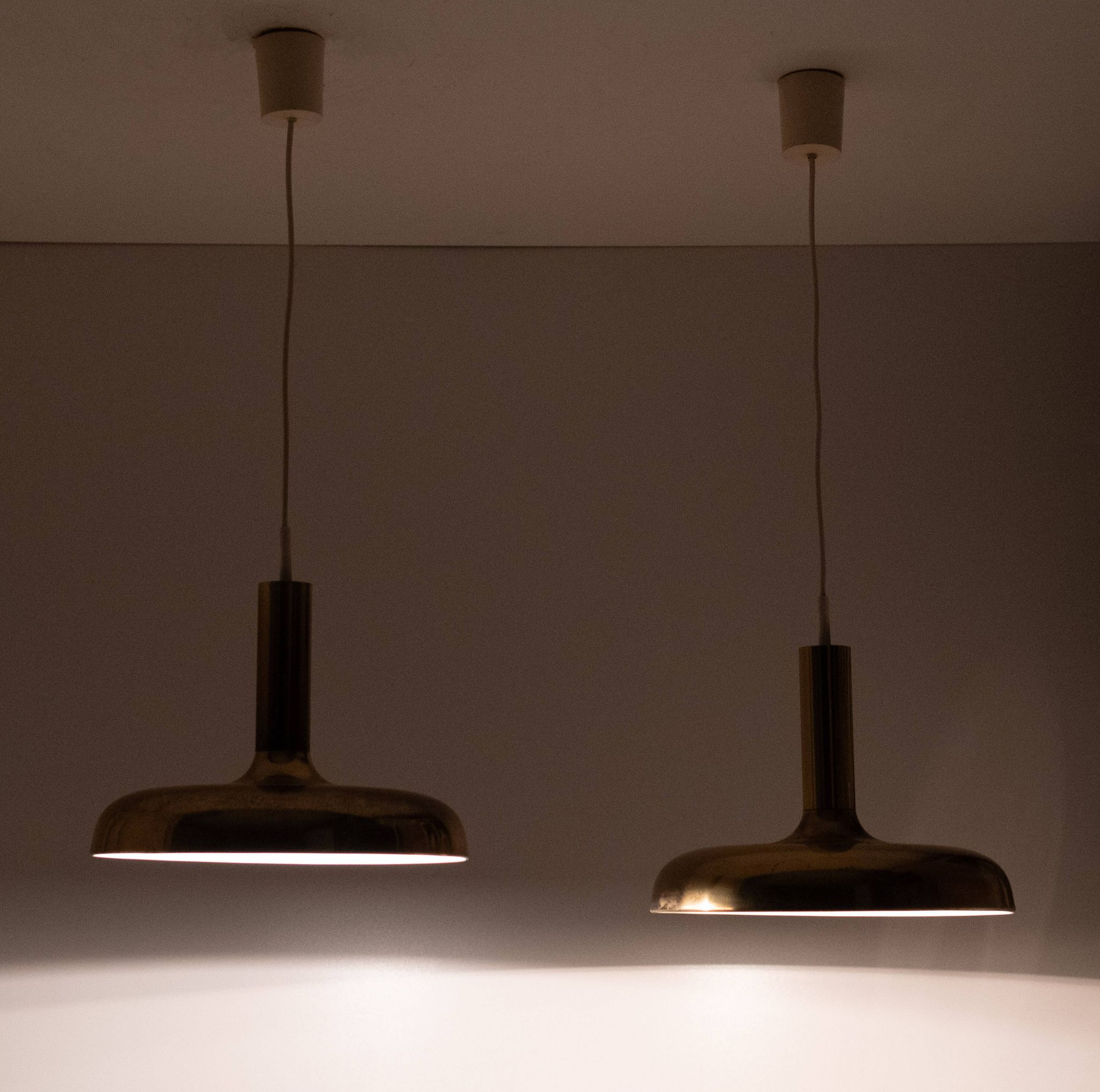 Set Solken Leuchten Brass ceiling lamps 1970s Germany