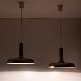 Set Solken Leuchten Brass ceiling lamps 1970s Germany