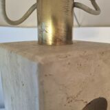 Sculpted travertine table lamp, italy 1970s