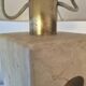 Sculpted travertine table lamp, italy 1970s
