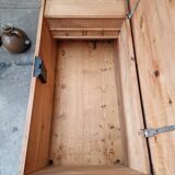 Swedish rustic farmhouse folk art blanket chest 1845