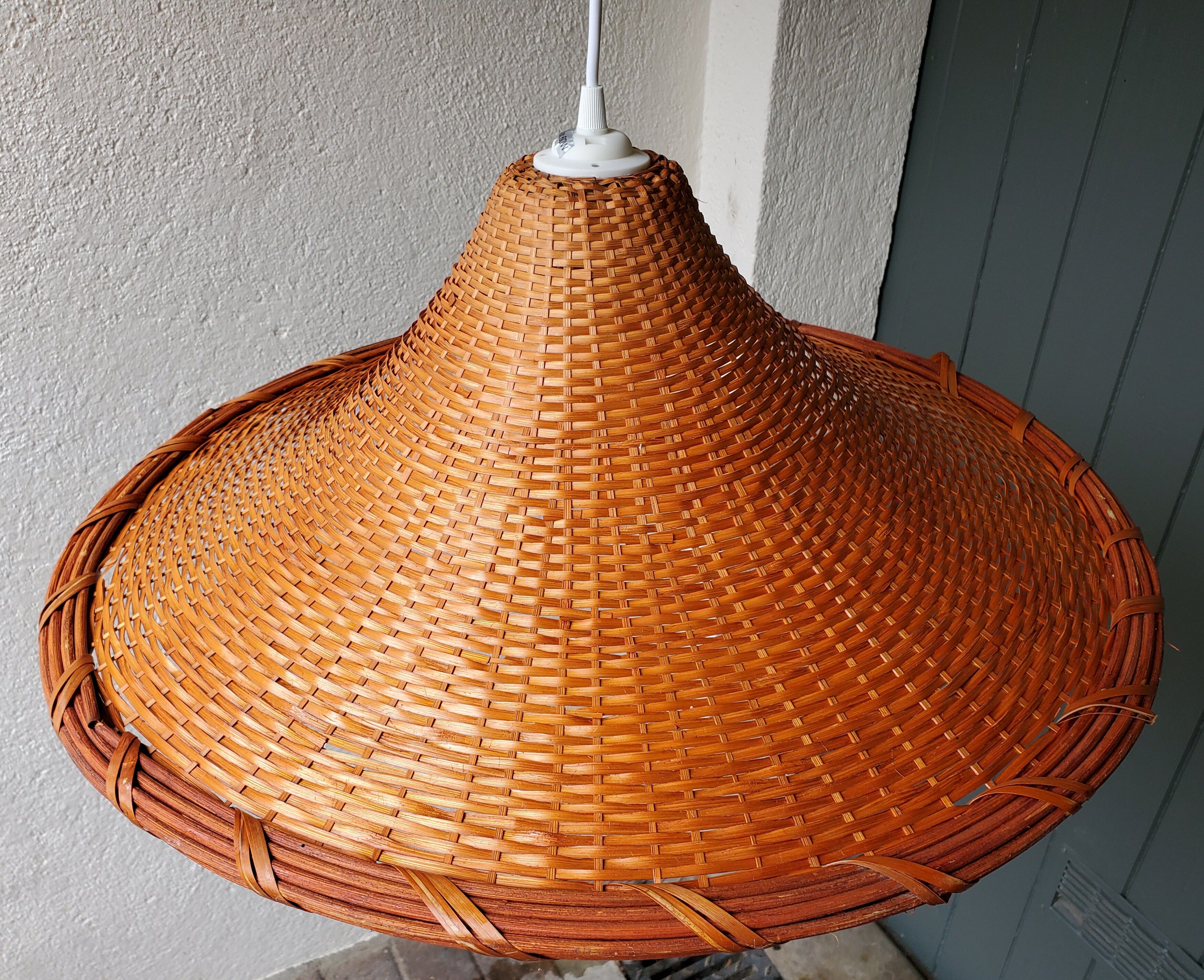 Rattan hanging lamp 1970