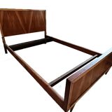 Mid Century Teak Wood Bed Frame, Spain, 1950s