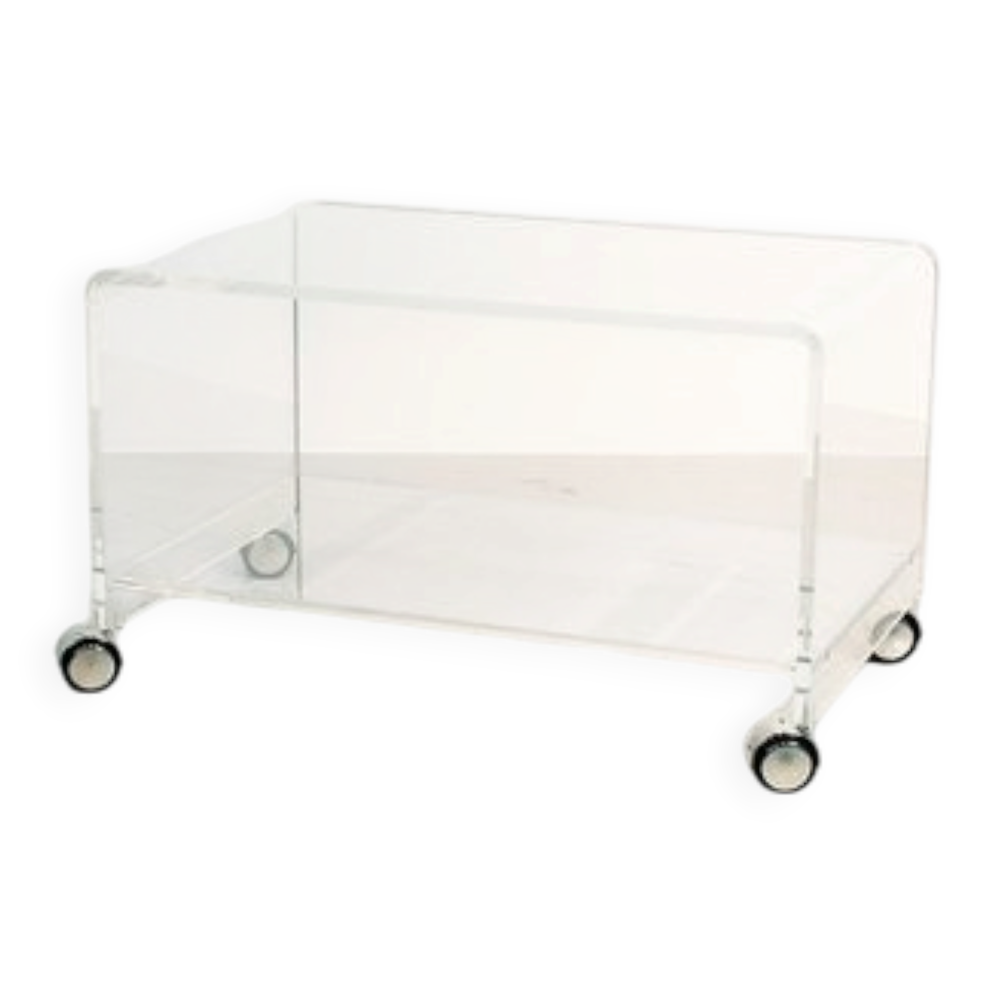 Chariot en verre acrylique