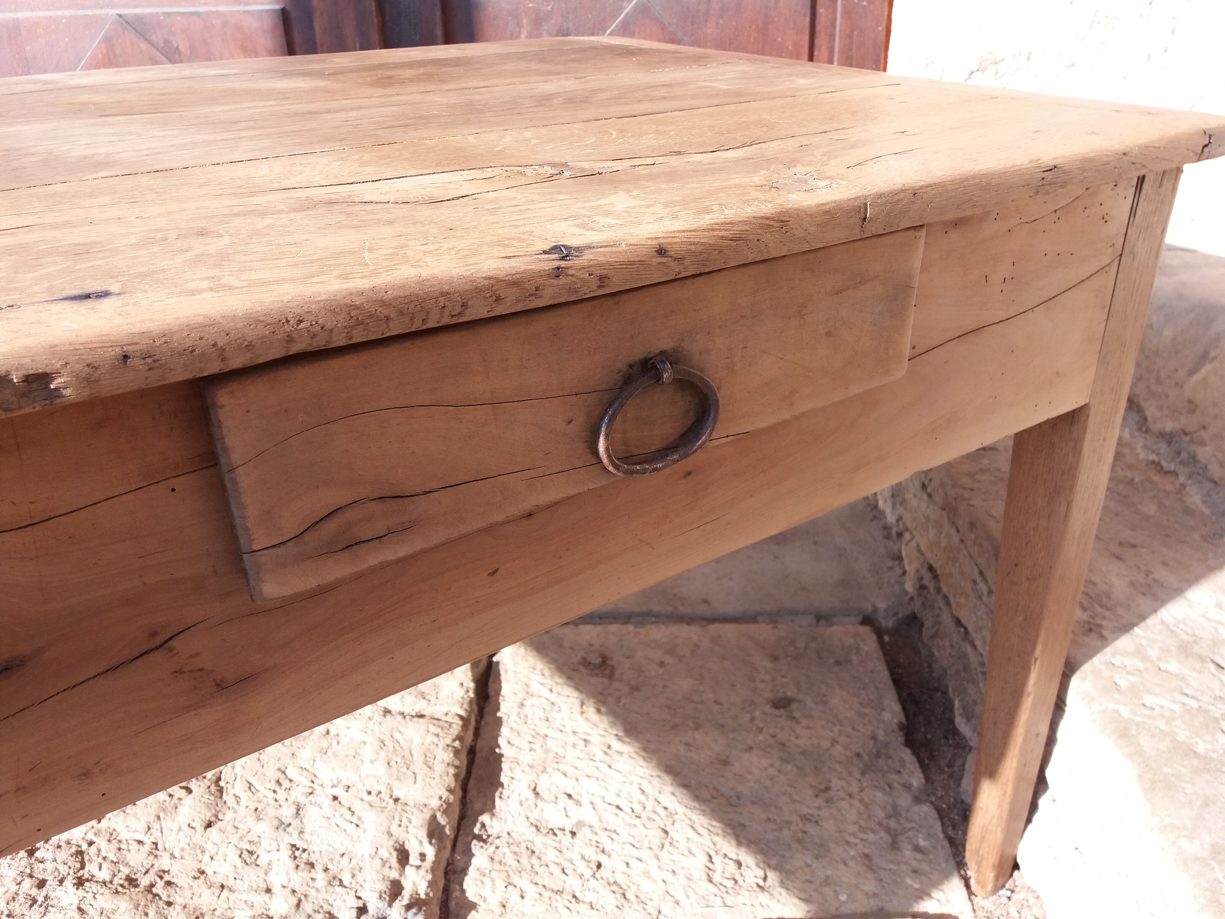 Old Burgundy farm table