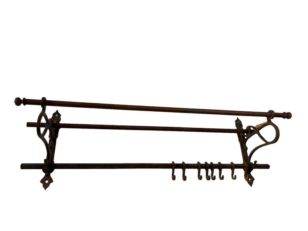 Vintage wall coat rack in copper / hanging coat rack