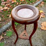 Wood and marble stool