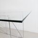 Folding steel and glass dining table by Max Sauze 1970s