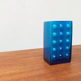 Mid-century German block glass bubble vase by Karl Friedrich Glass.