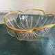 Daum Nancy Crystal cup and tray service, Ducal model, gold combed