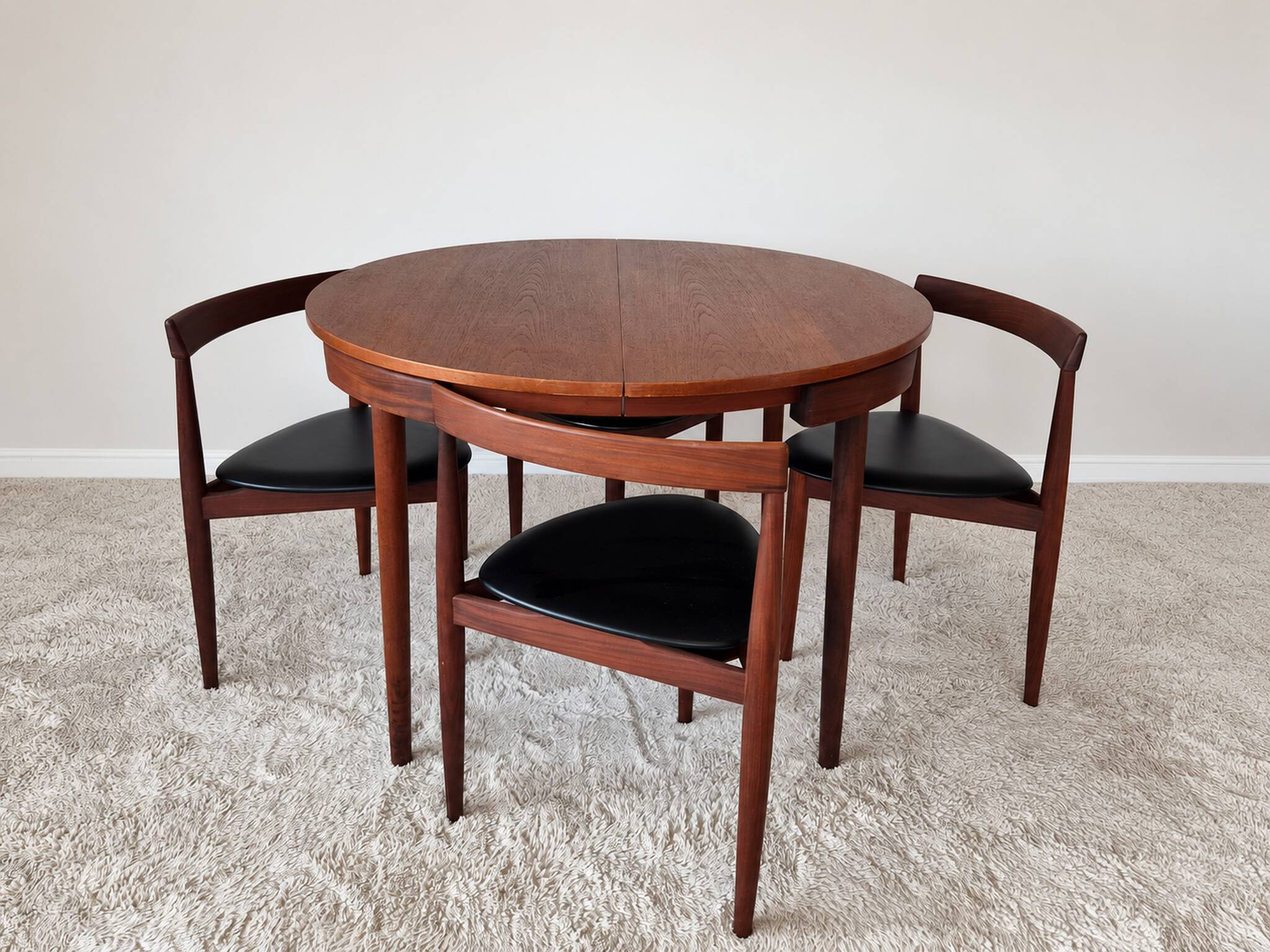 Roundette Teak Extendable Dining Set by Hans Olsen for Frem Røjle, Denmark