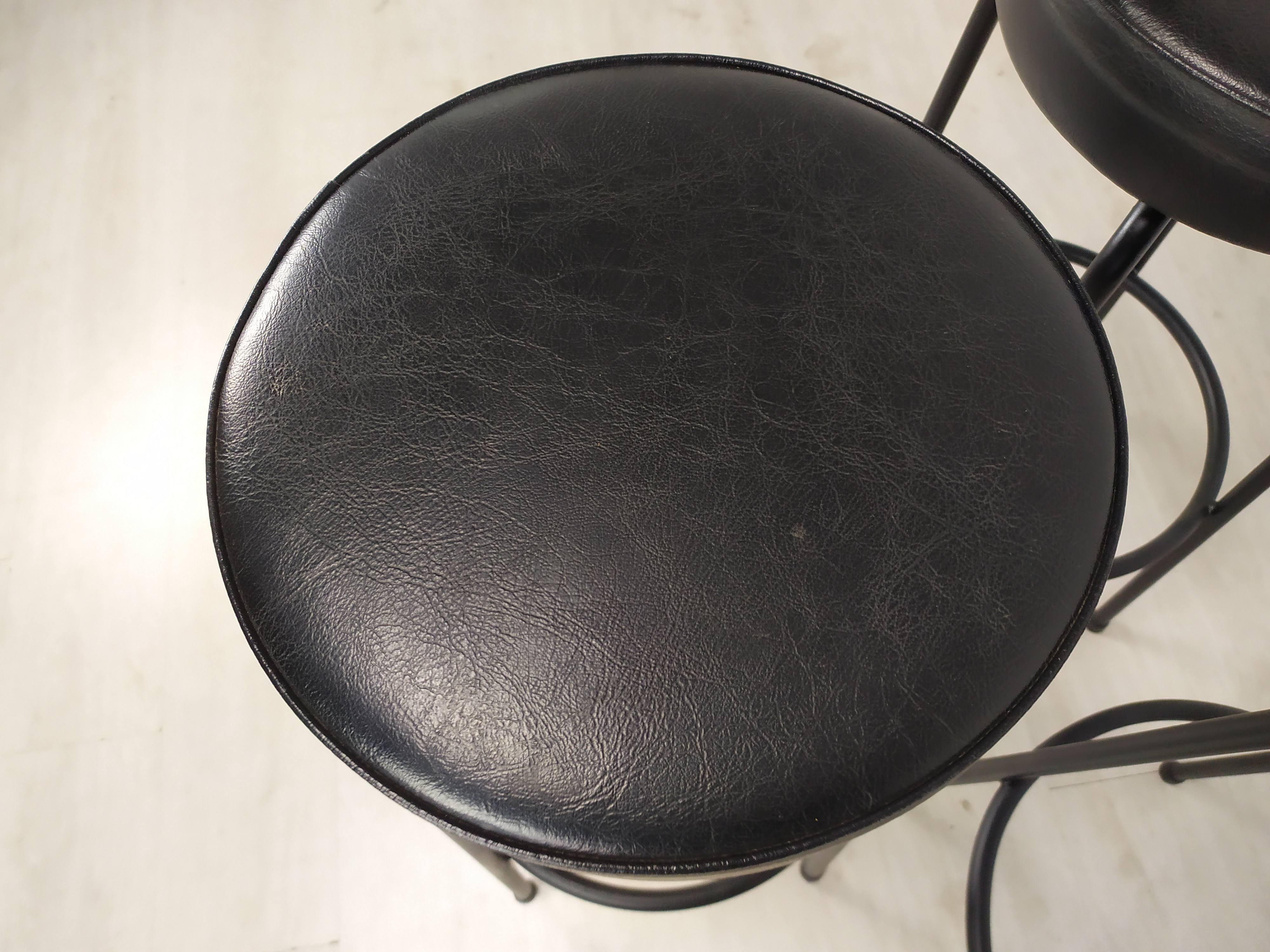 3 vintage black bar stools