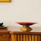 Modern red vide poche / centerpiece, Sevres France 1940s