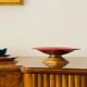 Modern red vide poche / centerpiece, Sevres France 1940s