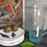 Six ceramic plates with matt enamel 50s