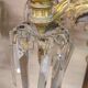 Pair of large, six-light gilt bronze candlesticks